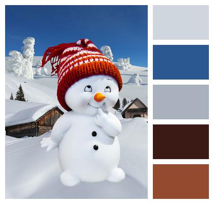 Greeting Card Winter Snowman Image